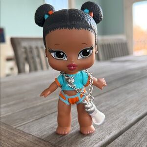 Stylish Doll with Accessories - Blue and Orange Outfit